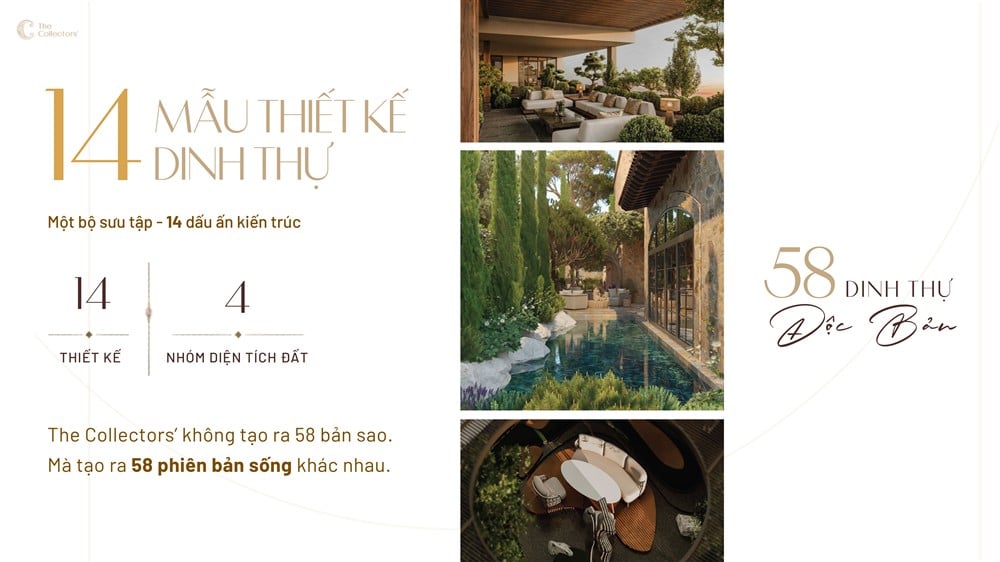 14 mẫu dinh thự cũng góp phần tạo nên một “tiện ích” ít được nhắc tới: sự khác biệt