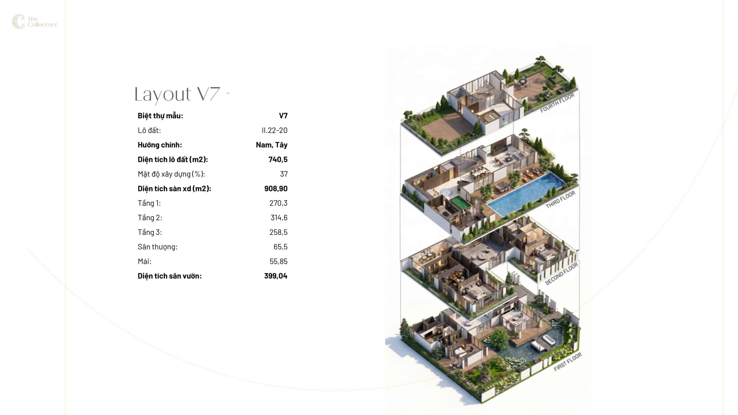 V7 – chỉ duy nhất II.22-20 với khuôn đất 740,5 m²