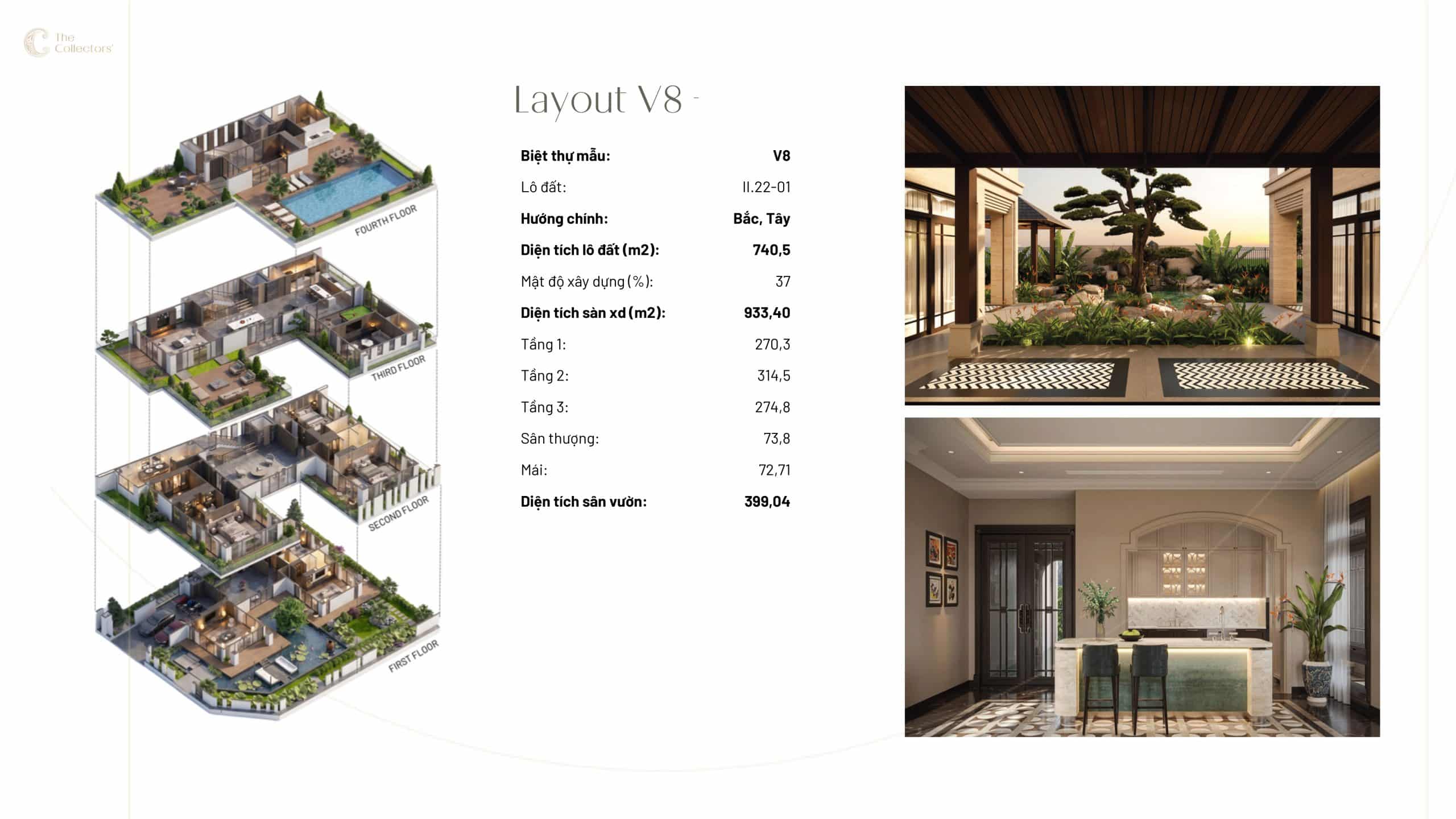 V8 – một căn duy nhất II.22-01 và 933,4 m² sàn xây dựng