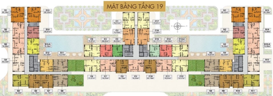Mặt bằng Sài Gòn Mia tầng 19