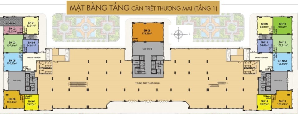 Mặt bằng Sài Gòn Mia tầng 1