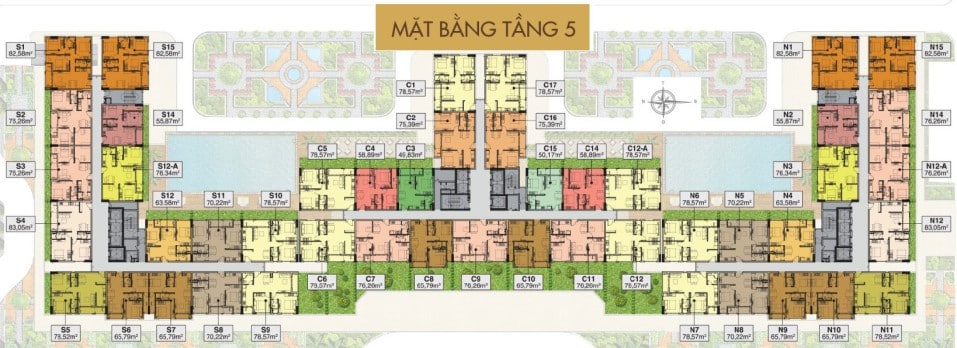 Mặt bằng Sài Gòn Mia tầng 5